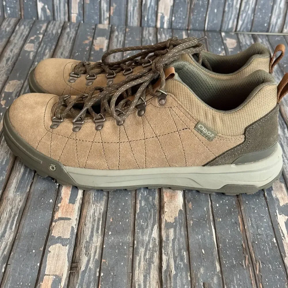 Oboz Beal Trail Shoes Mens 9.5 Brown Suede Hiking Cushioned Sneaker NEW